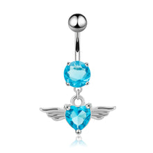 Load image into Gallery viewer, Angel Wings Zirconia Heart Navel Ring Jewelry ITDinos®