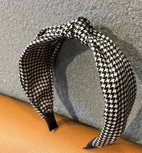 Load image into Gallery viewer, Wide Headband with Retro Houndstooth Print