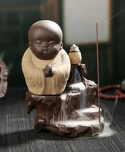 Load image into Gallery viewer, Creative Purple Clay Monk Incense Burner Desktop Decor ITDinos®