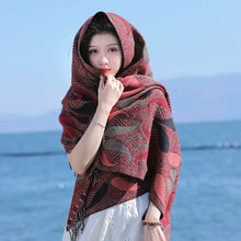 Load image into Gallery viewer, Women's Office Nap Shawl Vintage Scarf with Fringe