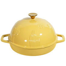 Load image into Gallery viewer, Flavehc Bread Oven Cast Iron Bread Dutch Oven with Cloche Lid for Bread Baking Yellow Enameled Cast Iron Bread Oven with Dome Lid for Sourdough 5 qt