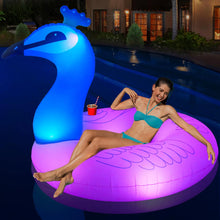 Load image into Gallery viewer, DeeprBetter Inflatable Pool Float with Colorful Lights 2024 Solar Peacock Ring Pool Float |Bachelorette Pool Animal FloatsBig Peacock Float for Adults Swimming Pool Tubes Floaties for Party ITDinos®