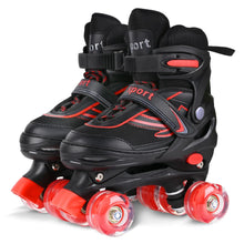 Load image into Gallery viewer, G MGY OLED Boys Roller Skates 4 Size Adjustable Roller Skates with All Wheels Light up Fun Illuminating Rollers Skates for Boys Skates Black Red (Youth 4-7)