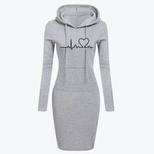 Lade das Bild in den Galerie-Viewer, Autumn Winter Women's Long-Sleeved Hoodie Dress ITDinos®