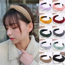 Load image into Gallery viewer, Knitted Headband with Cross Knot Design