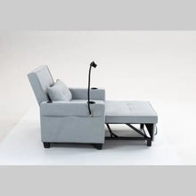 Load image into Gallery viewer, Futon Chair Bed Convertible Chair 3-in-1 Pull Out Sleeper Chair Beds With USB Ports,Wear-resistant And Anti-scratch, Armchair Bed Sleeper For Living Room,Grey. ITDinos®