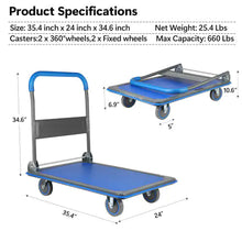 Load image into Gallery viewer, 660 Lb Folding Foldable Trolley Unavailable Platforms- Welfel , Temu ITDinos®