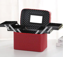 Load image into Gallery viewer, Large Capacity PU Cosmetic Bag with Mirror and Zipper