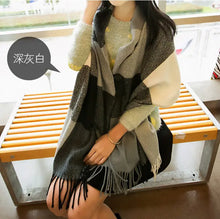 Load image into Gallery viewer, Plaid Scarf for Women - Long Fringe Shawl