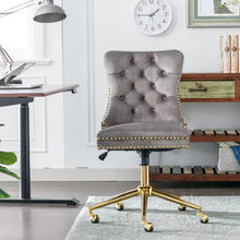 Load image into Gallery viewer, Home Office Chair With Tufted Velvet Buttons