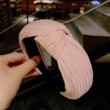 Load image into Gallery viewer, Knitted Headband with Cross Knot Design