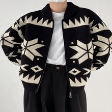 Load image into Gallery viewer, Men's Knitted Geometric Contrast Color Lapel Cardigan ITDinos®