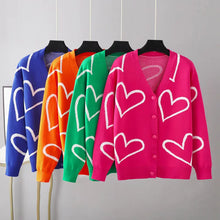 Load image into Gallery viewer, 2023 Autumn Winter Women's Knit Cardigan with Hearts ITDinos®