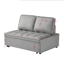 Load image into Gallery viewer, Convertible Sleeping Sofa Bed, Modern Velvet Fabric Double Seat Sofa Bed, Sleeping Sofa Bed With 2 Backs And Detachable Backs, Backs, Suitable For Living Room Bedroom,Grey ITDinos®