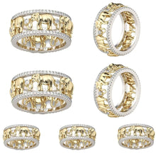 Load image into Gallery viewer, Gold Elephant Ring with Zircon Stones ITDinos®