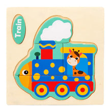 Lade das Bild in den Galerie-Viewer, 3D Wooden Cartoon Animal Traffic Puzzle for Kids ITDinos®