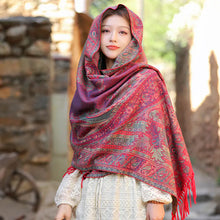 Load image into Gallery viewer, Women's Office Nap Shawl Vintage Scarf with Fringe