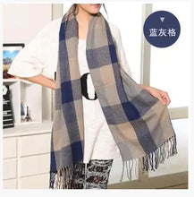 Load image into Gallery viewer, Plaid Scarf for Women - Long Fringe Shawl