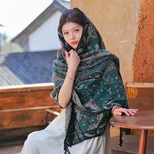 Load image into Gallery viewer, Women's Office Nap Shawl Vintage Scarf with Fringe