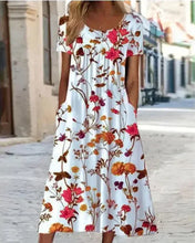 Load image into Gallery viewer, Flowy Bloom Loose-Fit Floral Maxi Dress