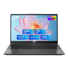 Load image into Gallery viewer, 15.6 FHD IPS Laptop Computer Student 16GB RAM 1TB SSD 4-Cores Pentium N100 (Up to 3.4GHz) Backlit Keyboard Fingerprint 2 Years Warranty Win 11 ITDinos®