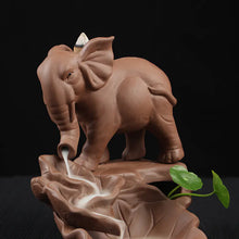 Load image into Gallery viewer, Elephant Backflow Incense Burner in Purple Clay Ceramic ITDinos®