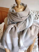 Load image into Gallery viewer, Women's Plaid Cashmere Scarf and Shawl