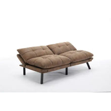 Load image into Gallery viewer, Leatehr Feeling Brown Convertible Folding Modern Sofa Bed ITDinos®