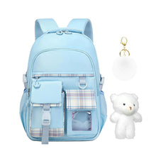 Load image into Gallery viewer, Cute Blue School Backpacks Kawaii Kids Backpack for Girls Fashion Multiple Pockets Bookbag for Primary Elementary High School for Teen Girls ITDinos®