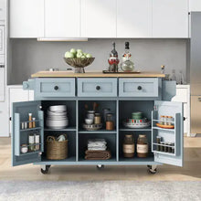 Load image into Gallery viewer, Kitchen Trolley With Rubberwood Folding Leaf Countertops ITDinos®