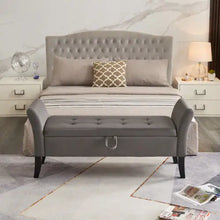 Lade das Bild in den Galerie-Viewer, 51.5 Bed Bench With Storage Grey Velvet ITDinos®