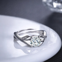 Load image into Gallery viewer, White Gold-Plated Vintage Ring with Zircon Stones ITDinos®