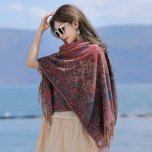 Load image into Gallery viewer, Women's Office Nap Shawl Vintage Scarf with Fringe