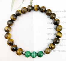 Load image into Gallery viewer, Elegant Malachite Tiger Eye Bead Bracelet
