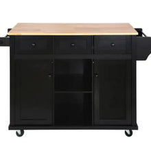 Load image into Gallery viewer, Kitchen Trolley With Rubberwood Folding Leaf Countertops ITDinos®