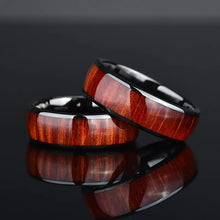 Load image into Gallery viewer, Wood Grain Ring with Stainless Steel Inlay ITDinos®