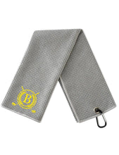 Load image into Gallery viewer, Golf Towels Monogrammed Golf Accessory for Golf Bags Golf Gifts for Men and Women on National Golf Day Retirement Birthday Christmas 16”x 24” Microfiber Golf Towel Grey - Initial B