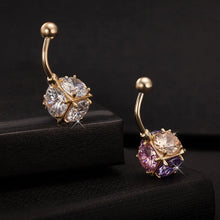 Load image into Gallery viewer, Colorful Square Crystal Navel Ring Body Piercing Jewelry ITDinos®
