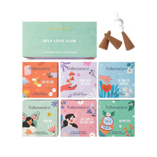 Load image into Gallery viewer, Folkulture Natural Incense Cones Scented Set of 6 Fragrances (120 Cones) with Incense Cones Holder for Relaxation - Green Tea Rose and Geranium Variety Pack Inscents-Cones ITDinos®