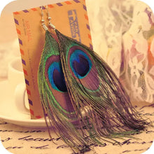 Load image into Gallery viewer, Ethnic Style Peacock Feather Earrings for Travelers ITDinos®