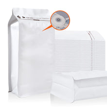 Lade das Bild in den Galerie-Viewer, 2024 NEW Upgraded Coffee Bags with Valve (50 PCS 16 oz/1 lb) White High Barrier Aluminum Foil Flat Bottom Standing Coffee Bean Storage Bags Reusable Heat Seal Side Zipper Pouches for Home and Store ITDinos®