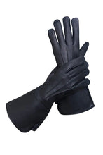Load image into Gallery viewer, Generic Glamtron Medieval Renaissance Gloves Pure Lambskin Leather Cosplay Gauntlet Gloves Long Arm Cuff (Large) Black ITDinos®