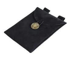 Load image into Gallery viewer, Medieval Renaissance Black Suede Leather Bag ITDinos®