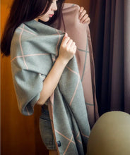 Load image into Gallery viewer, Plaid Cashmere-Feel Double-Sided Scarf/Shawl for Women