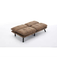 Load image into Gallery viewer, Leatehr Feeling Brown Convertible Folding Modern Sofa Bed ITDinos®