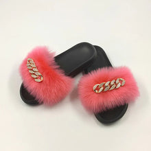 Load image into Gallery viewer, Luxe Faux Fox Fur Slippers