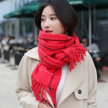 Load image into Gallery viewer, Plaid Scarf for Women - Thick Warm Shawl for Winter