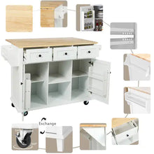 Load image into Gallery viewer, Kitchen Trolley With Rubberwood Folding Leaf Countertops ITDinos®
