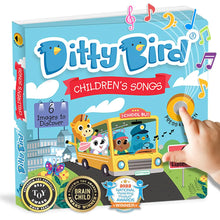Load image into Gallery viewer, Ditty Bird Musical Books for Toddlers | Fun Childrens Nursery Rhyme Book | The Wheels On The Bus Book with Sound | Interactive Toddler Books for 1 Year Old to 3 Year Olds | Sturdy Baby Sound Books ITDinos®