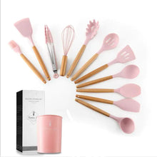 Load image into Gallery viewer, 11-Piece Silicone Kitchen Utensil Set with Wooden Handle ITDinos®